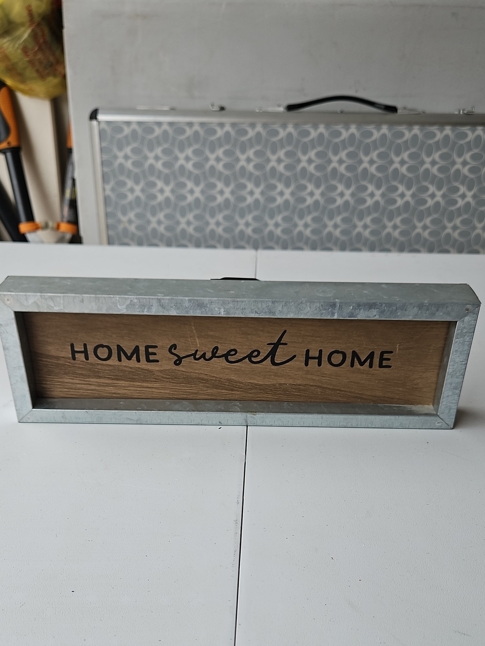HOME sweet HOME Galvanized Frame Wall Sign - Brown
